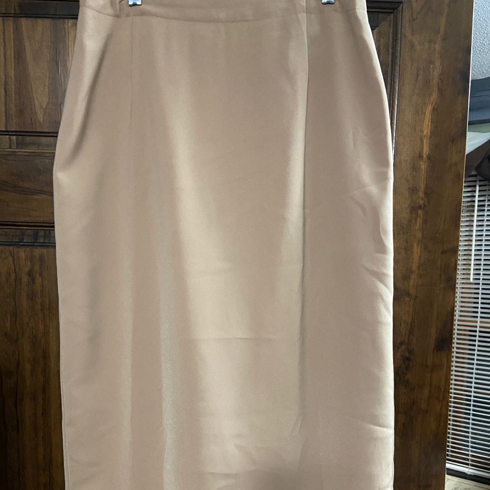 T. Garment camel pencil skirt